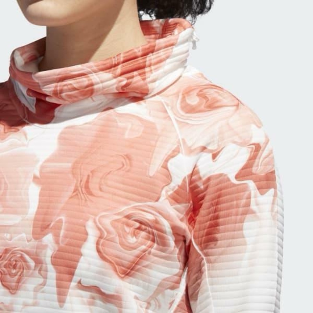 adidas Women's Coral and White Cowl Neck Sweater